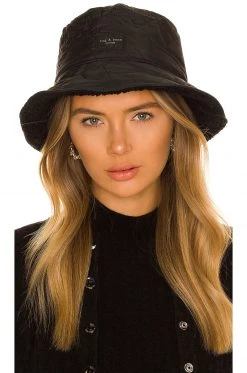Rag & Bone Addison Reversible Bucket Hat In Black Sherpa