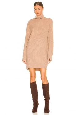 Rag & Bone Pierce Cashmere Turtleneck Dress In Camel
