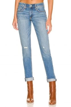 Rag & Bone Dre Low Rise Slim Boyfriend In Mick With Hole