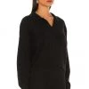 Rag & Bone Maxine Ribbed Polo In Black -Cheap Rag & Bone Store RGBR WK107 V2