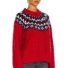 Rag & Bone Willow All Over Crew Sweater In Red Multi -Cheap Rag & Bone Store RGBR WK114 V2