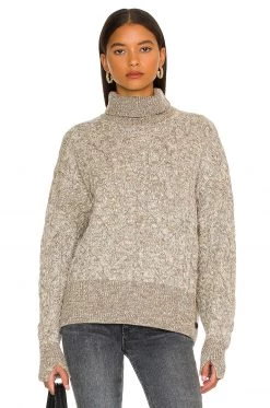 Rag & Bone Nora Cable Turtleneck Sweater In Ivory