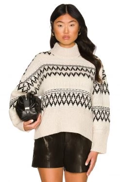 Rag & Bone Willow All Over Fairisle Sweater In Ivory & Black