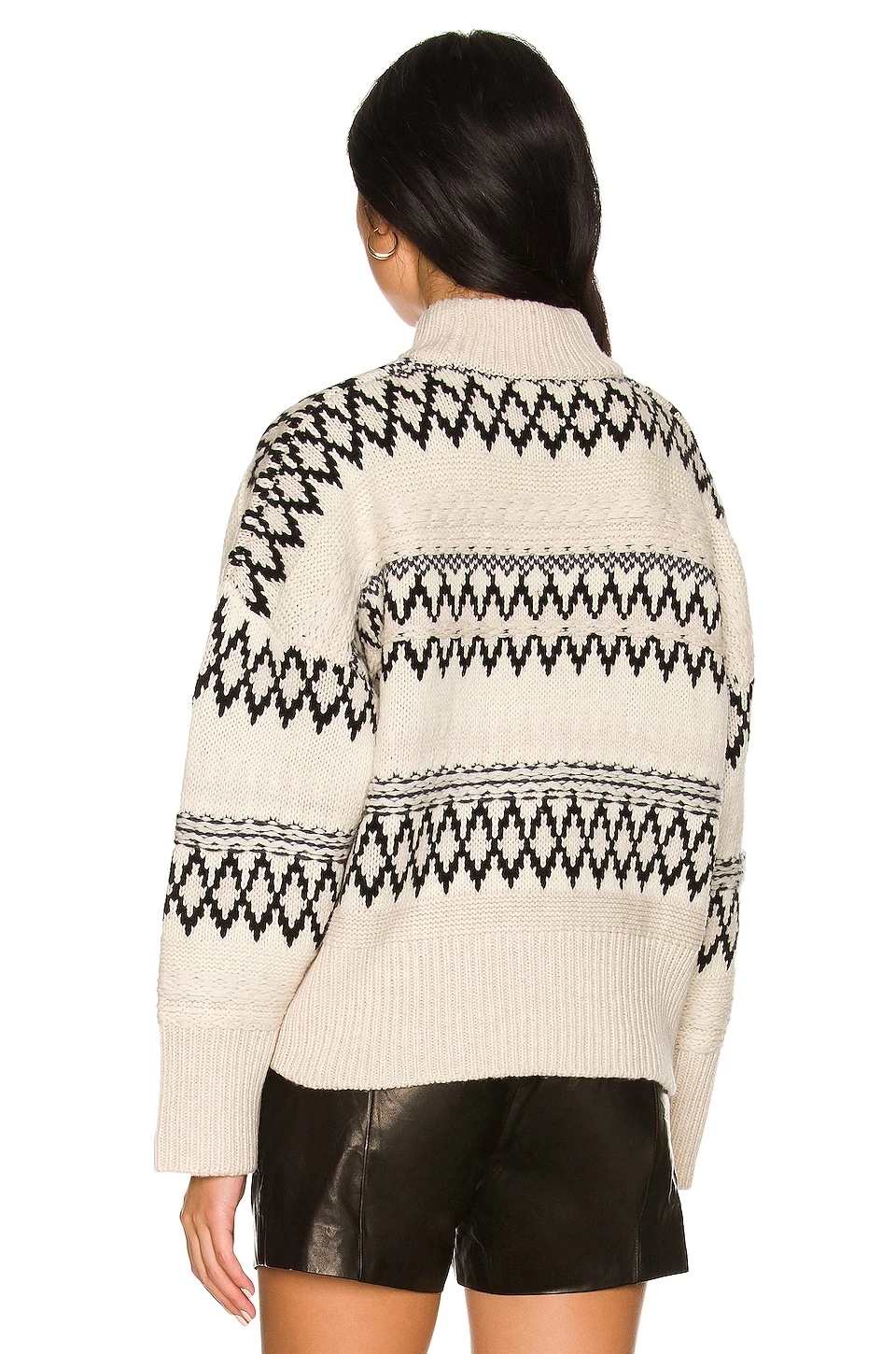 Rag & Bone Willow All Over Fairisle Sweater In Ivory & Black 3 Rag & Bone Willow All Over Fairisle Sweater In Ivory & Black - Image 3