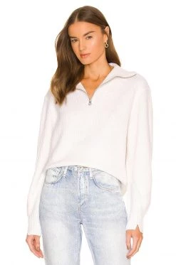 Rag & Bone Pierce Cashmere Half Zip In Ivory