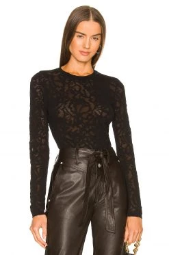 Rag & Bone Perry Long Sleeve Crew Sweater In Black