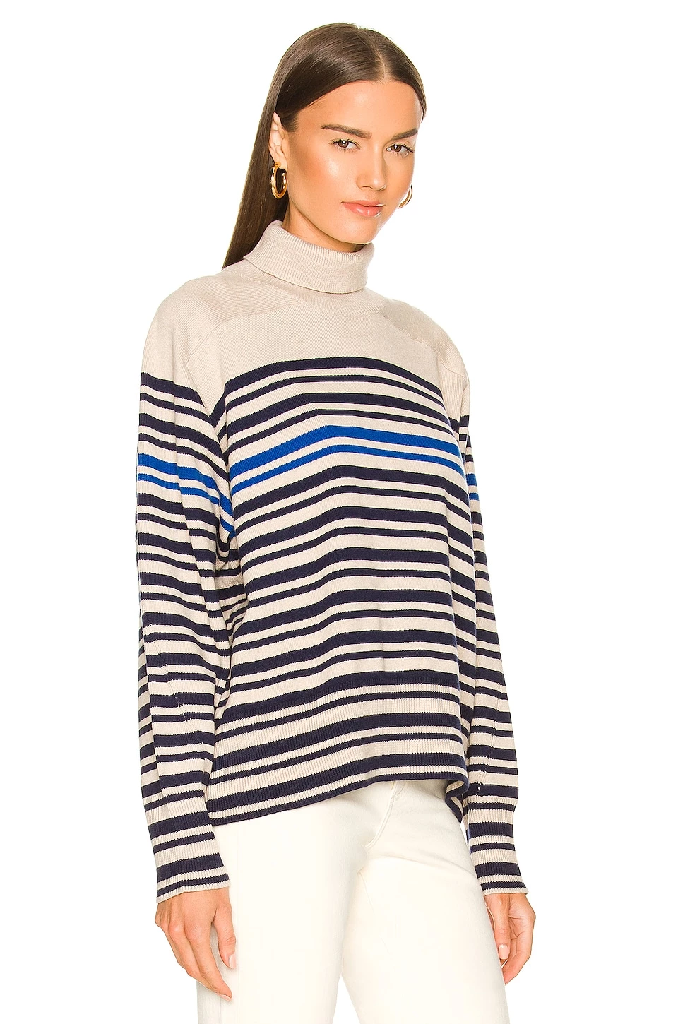 Rag & Bone Ann Striped Turtleneck Sweater In Oatmeal Multi 2 Rag & Bone Ann Striped Turtleneck Sweater In Oatmeal Multi - Image 2
