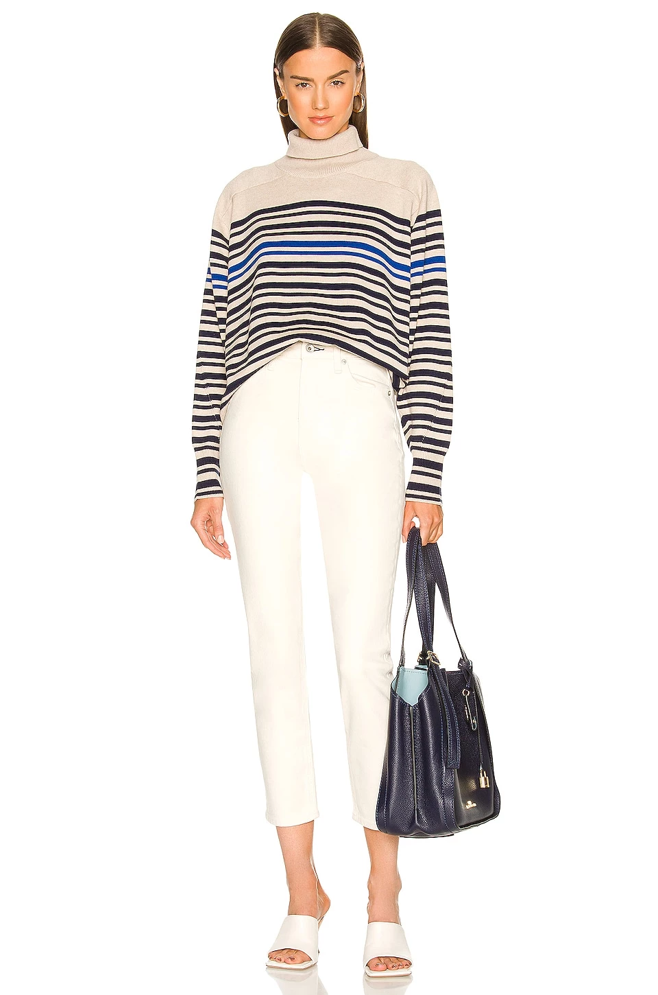 Rag & Bone Ann Striped Turtleneck Sweater In Oatmeal Multi 4 Rag & Bone Ann Striped Turtleneck Sweater In Oatmeal Multi - Image 4