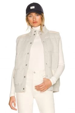 Rag & Bone Mikaela Mixed Media Vest In Ivory Multi