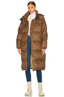 Rag & Bone Joelle Long Puffer In Brown