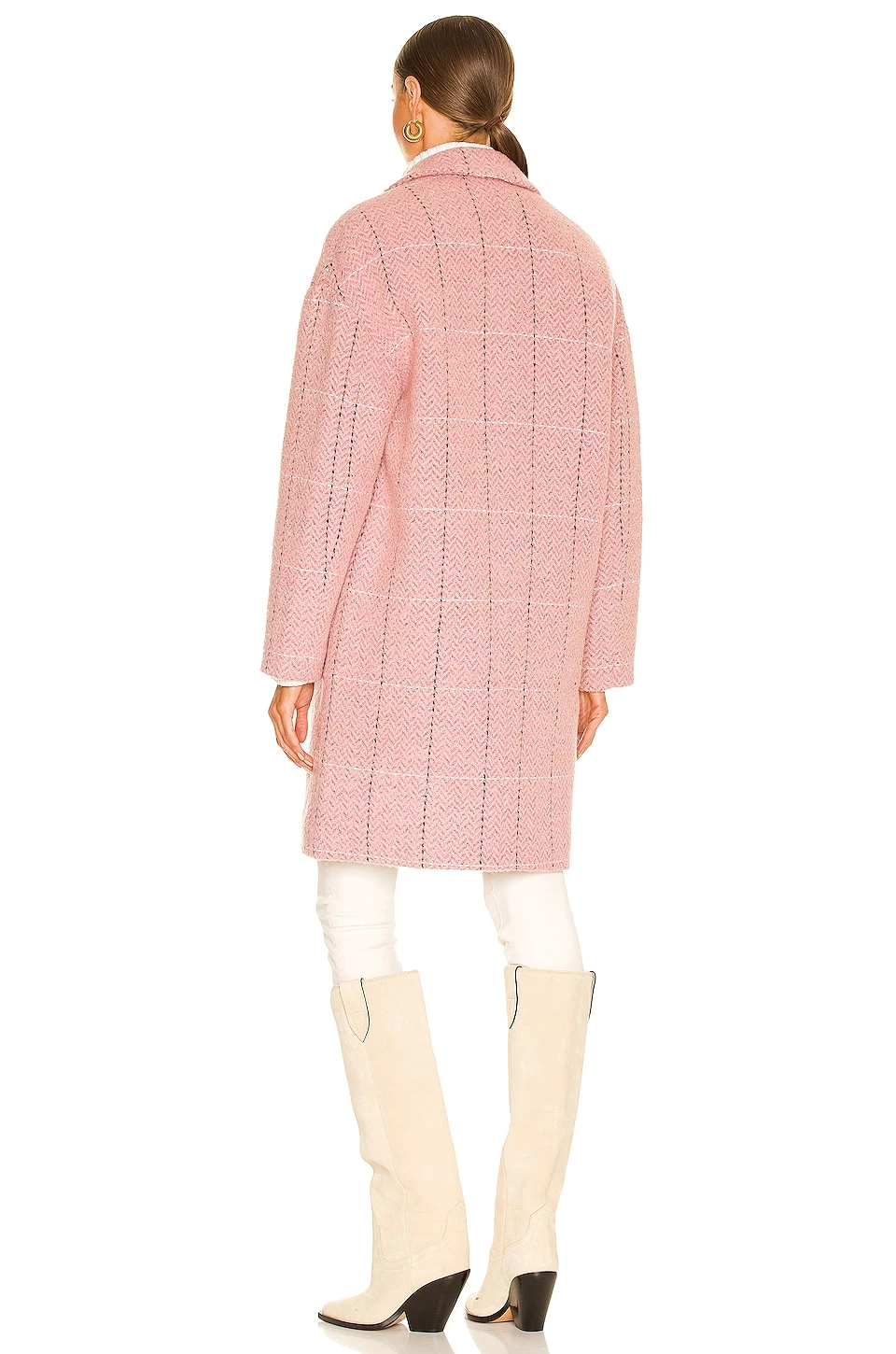 Rag & Bone Estelle Cocoon Check Coat In Pink Multi 3 Rag & Bone Estelle Cocoon Check Coat In Pink Multi - Image 3