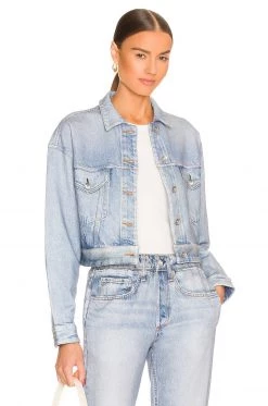 Rag & Bone Cropped Miramar Trucker In Tulip