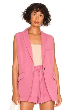 Rag & Bone Margot Sleeveless Blazer In Blush Pink
