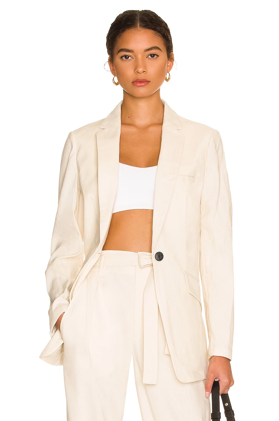 Rag & Bone Margot Linen Blazer In Light Dove 1 Rag & Bone Margot Linen Blazer In Light Dove