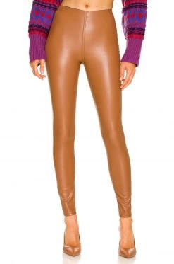 Rag & Bone Nina Faux Leather Pull On Skinny In Cognac