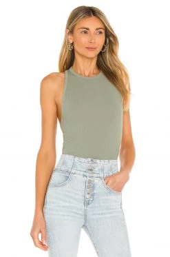 Rag & Bone Zoe Racerback Tank In Green Fig