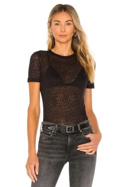 Rag & Bone Valencia Dot Tee In Black