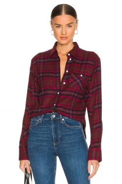 Rag & Bone Jonah Plaid Shirt In Burgundy Multi