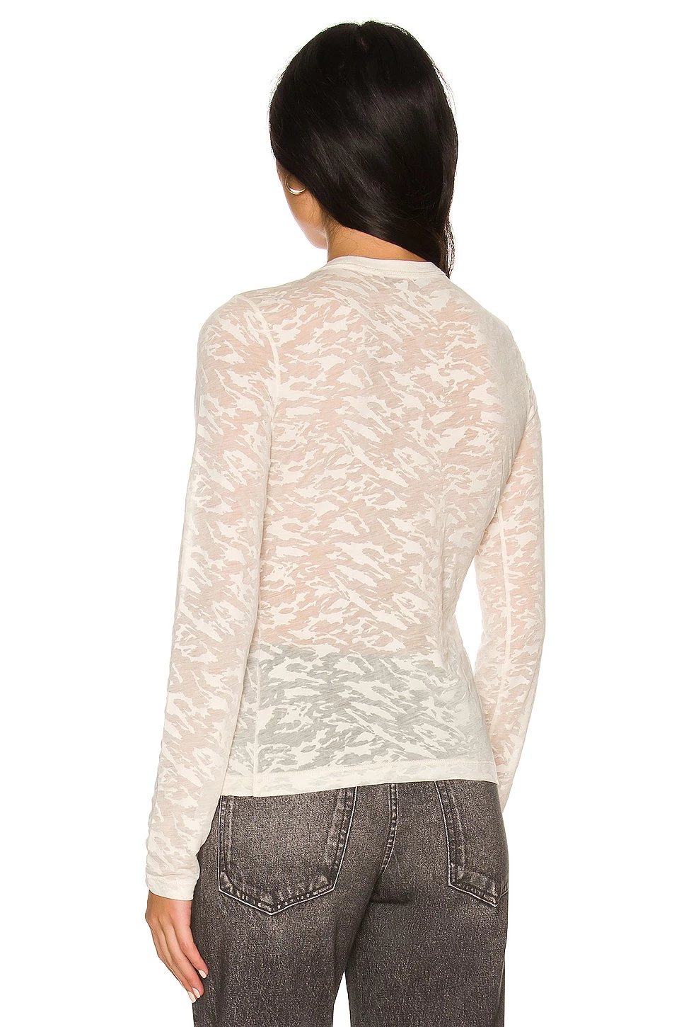 Rag & Bone Valencia Camo Long Sleeve Top In Pale Beige 3 Rag & Bone Valencia Camo Long Sleeve Top In Pale Beige - Image 3