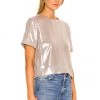 Rag & Bone Gia Cropped Tee In Silver -Cheap Rag & Bone Store RGBR WS444 V2
