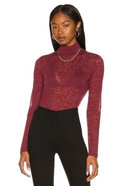 Rag & Bone Valencia Table Floral Turtleneck In Burgundy