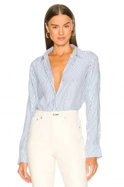 Rag & Bone Jennie Stripe Shirt In Blue Stripe